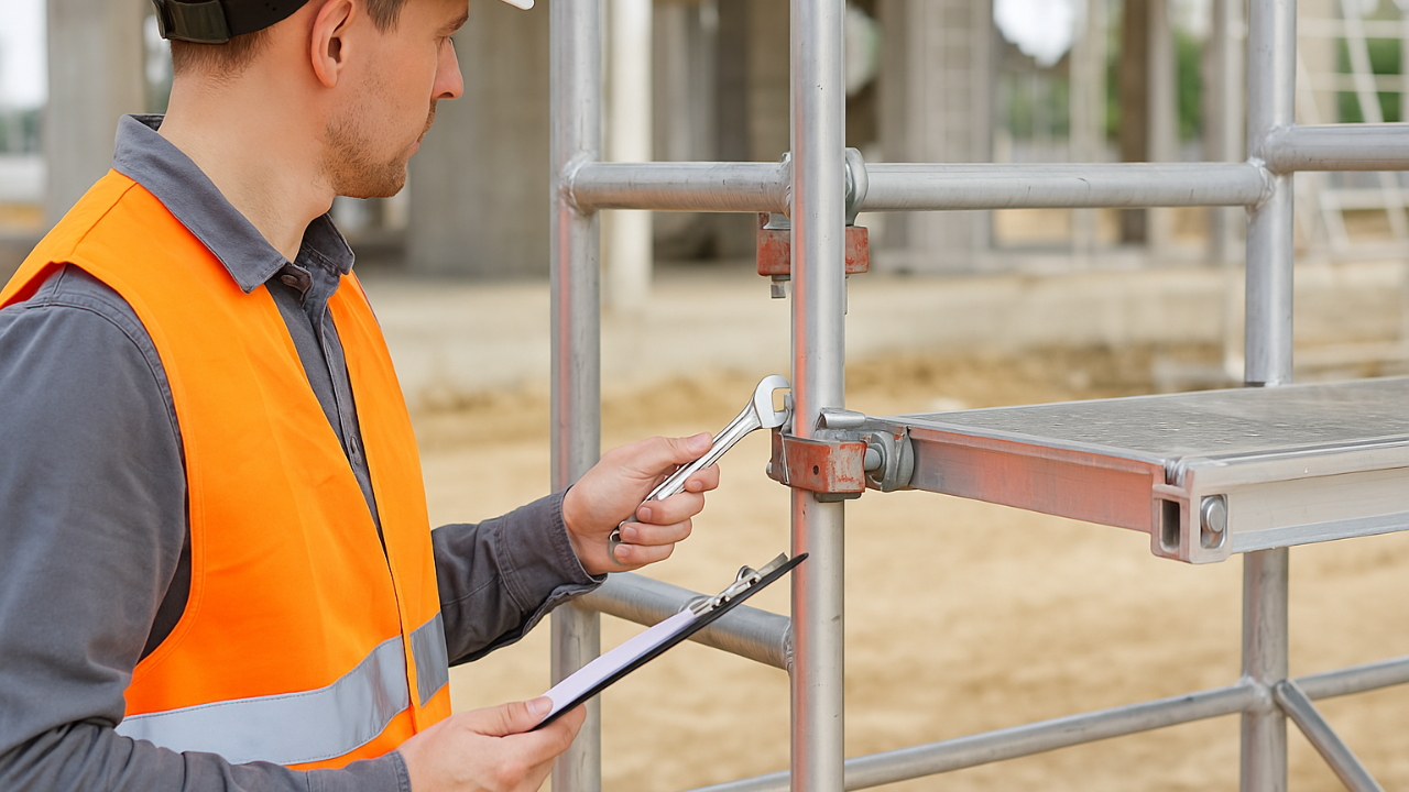Przegląd techniczny rusztowania aluminiowego przed sezonem – kontrola połączeń i elementów zabezpieczających